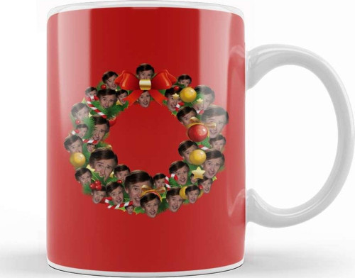 Alan Partridge Multiface Christmas Wreath Kupa Bardak Porselen