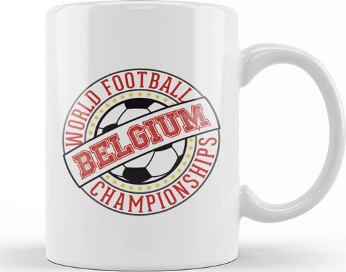 Belgium Stamp World Football Championship Kupa Bardak Porselen