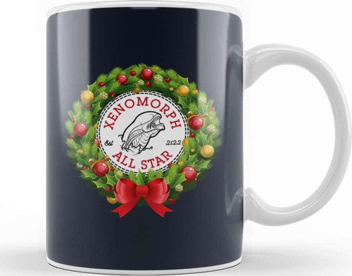 Christmas All Star Xenomorph Alien Wreath Kupa Bardak Porselen