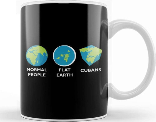 Earth Shapes Normal Flat Cuban Flat Earth Kupa Bardak Porselen