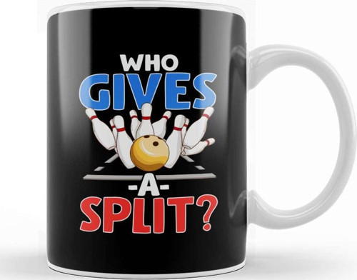 Cute & Funny Who Gives A Split Pun Bowler Kupa Bardak Porselen