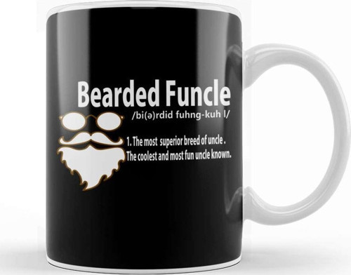 Funny Bearded Funcle Definition Fun Uncle Kupa Bardak Porselen