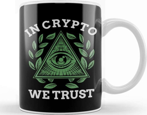 In Crypto We Trust Bitcoin Cryptocurrency Kupa Bardak Porselen