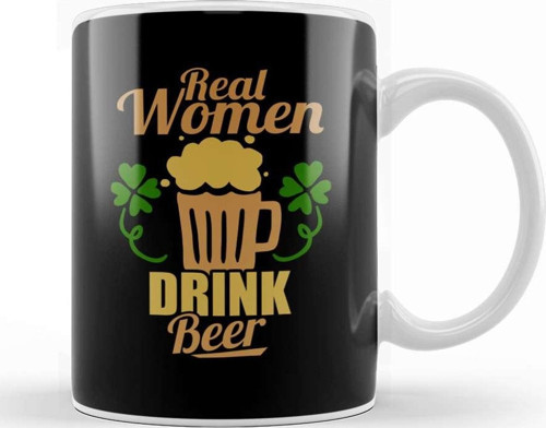 Real Drink Beer Cute & Funny Drinking Pun Kupa Bardak Porselen
