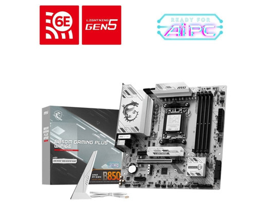 B850M GAMING PLUS WIFI6E DDR5 AM5 8200MHZ(OC) HDMI DP 2X M.2 USB 10GBS 2.5G LAN WI-FI 6E MATX