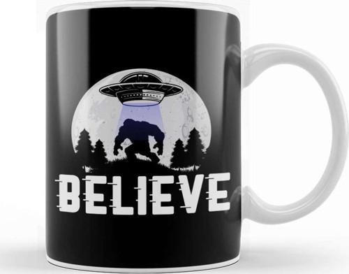 Awesome Believe İn Aliens Bigfoot & Ufos Kupa Bardak Porselen