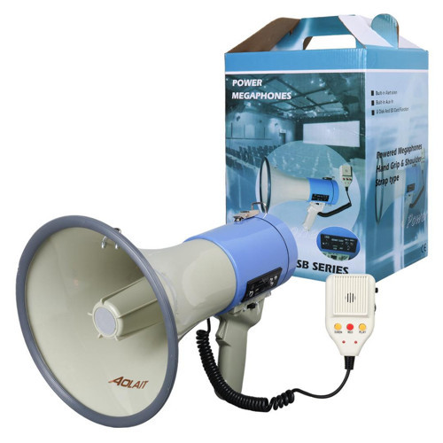 MV-66 USB SD MMC Mayklı 25 W Megafon Pilli Ve Şarj Üniteli Sirenli Can Kurtaran Yüksek Sesli Megafon