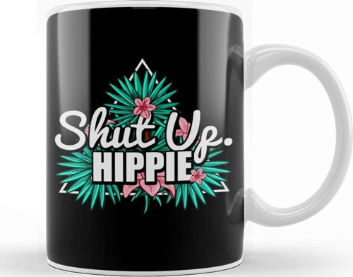 Cute & Funny Shut Up Hippie Anti Hipster Kupa Bardak Porselen