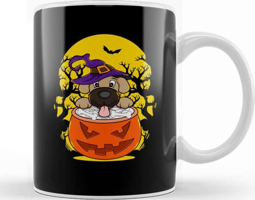 Halloween Puppy Wizard Cute Dog Obsessed Kupa Bardak Porselen