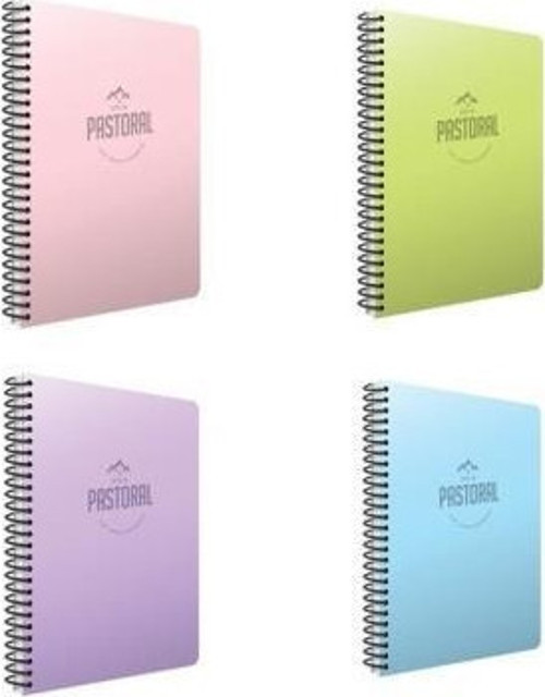 Pastoral 120 Yp. A4 Spiralli Pp. Kapak Defter Seti Kareli 4'lü
