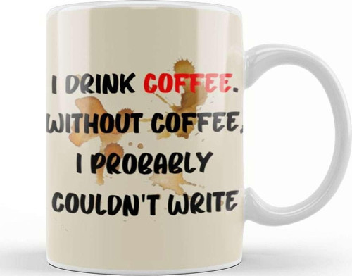 Funny Coffee Drinks Art Lover Gift Quote Kupa Bardak Porselen