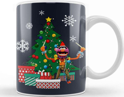 Animal Around The Christmas Tree Muppets Kupa Bardak Porselen
