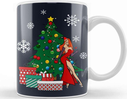 Jessica Rabbit Around The Christmas Tree Kupa Bardak Porselen