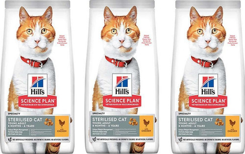 Hills Sterilised Kısırlaştırılmış Tavuklu Kedi Maması 1,5 Kg 3 Adet