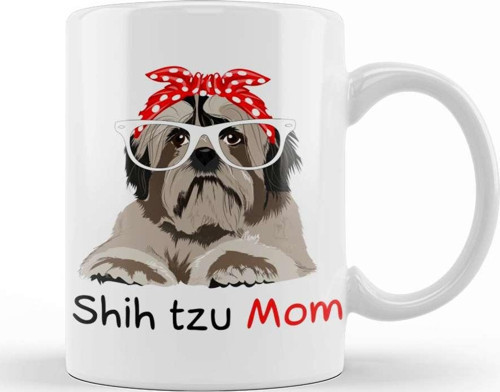Shih Tzu Mom Bandana Womens Shih Tzu Dog Kupa Bardak Porselen