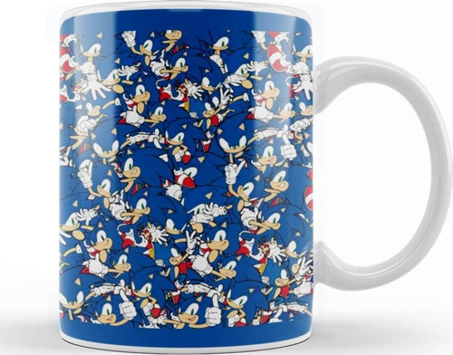 Sonic The Hegdehog Modern All Over Print Kupa Bardak Porselen