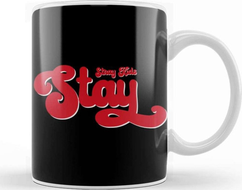 Stray Kids Skz Stay Swirl Red Typography Kupa Bardak Porselen