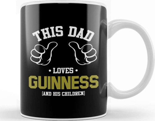 This Dad Loves Guinness And His Children Kupa Bardak Porselen