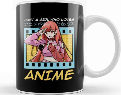 Cute & Funny Just A Girl Who Loves Anime Kupa Bardak Porselen