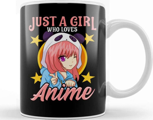 Cute & Funny Just A Girl Who Loves Anime Kupa Bardak Porselen