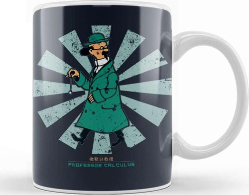 Professor Calculus Retro Japanese Tintin Kupa Bardak Porselen