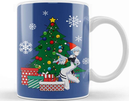 Rei Evangelion Around The Christmas Tree Kupa Bardak Porselen