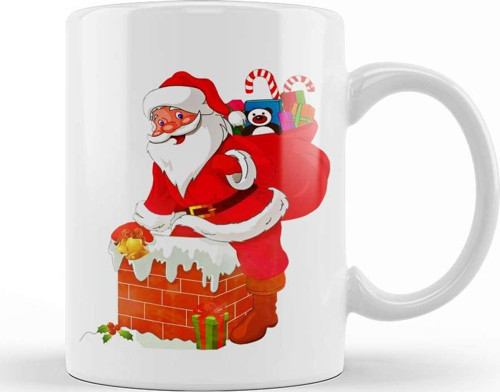 Yılbaşı Yeni Yıl Konseptli Noel Baba 01 Kupa Bardak Porselen