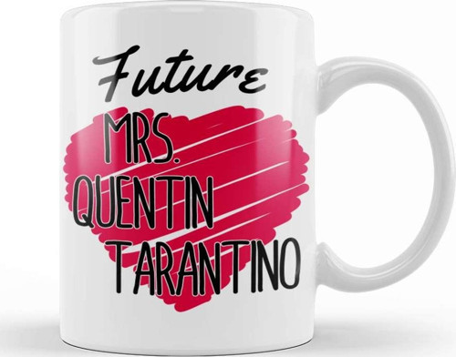 Future Mrs Quentin Tarantino Love Heart Kupa Bardak Porselen