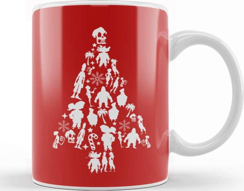 Monkey Island Christmas Tree Silhouette Kupa Bardak Porselen