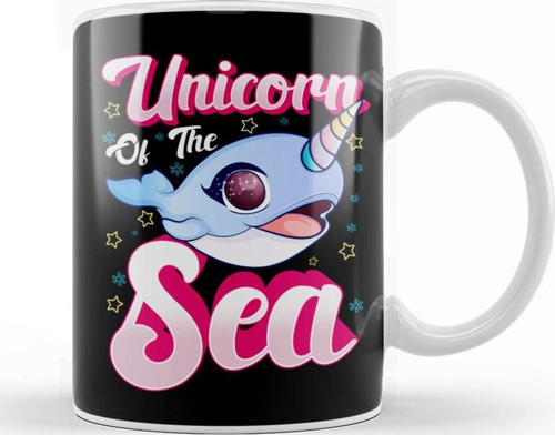 Cute & Funny Narwhal Unicorn Of The Sea Kupa Bardak Porselen
