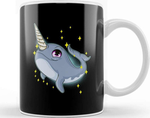 Cute & Funny Narwhal Unicorn Of The Sea Kupa Bardak Porselen