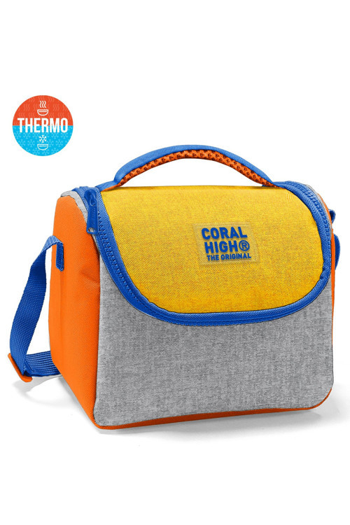 Coral High Kids Gri Turuncu Renkli 3’lü Okul Çanta Seti SET0133221 3