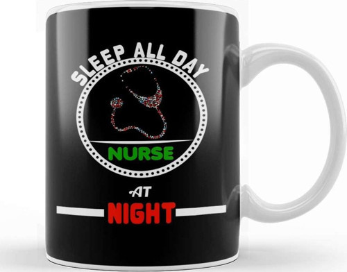 Sleep All Day Nurse At Night Nursing Rn Kupa Bardak Porselen