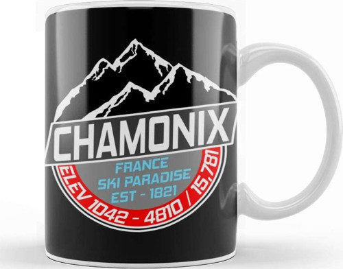 Ski Chamonix Mont Blanc Skiing Paradise Kupa Bardak Porselen