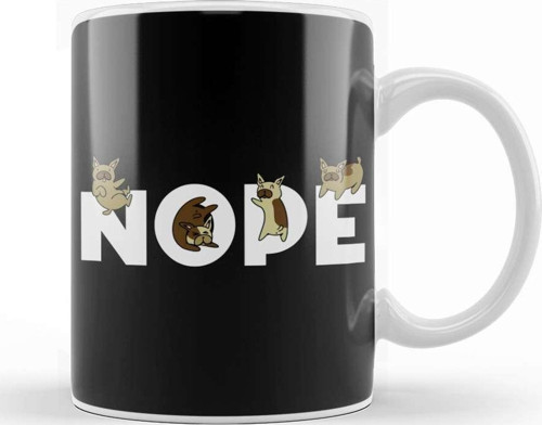 Frenchie Nope Funny French Bulldog Gift Kupa Bardak Porselen