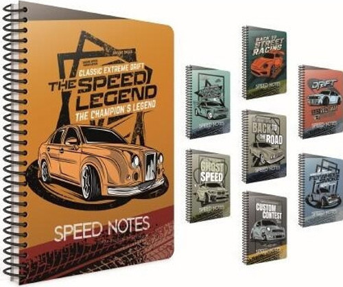 Speed Notes Spiralli Karton Kapak Defter A4 80 Yaprak Kareli 4679 (Karışık Renk 1 Adet)