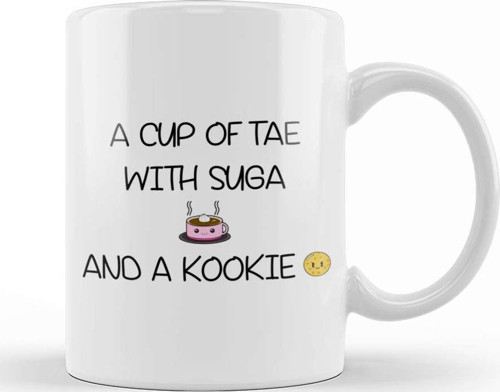 Bts A Cup Of Tae With Suga And A Kookie Kupa Bardak Porselen