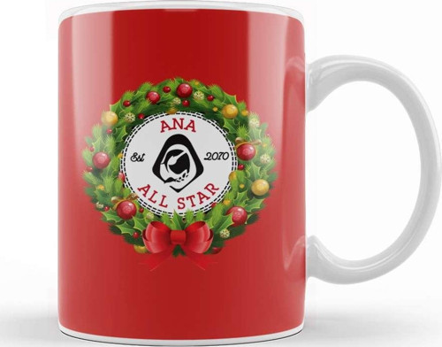 Christmas All Star Overwatch Ana Wreath Kupa Bardak Porselen