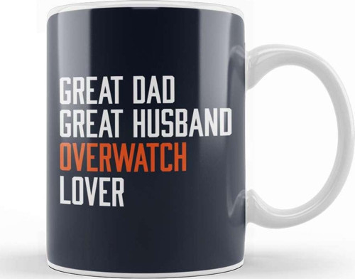 Great Dad Great Husband Overwatch Lover Kupa Bardak Porselen