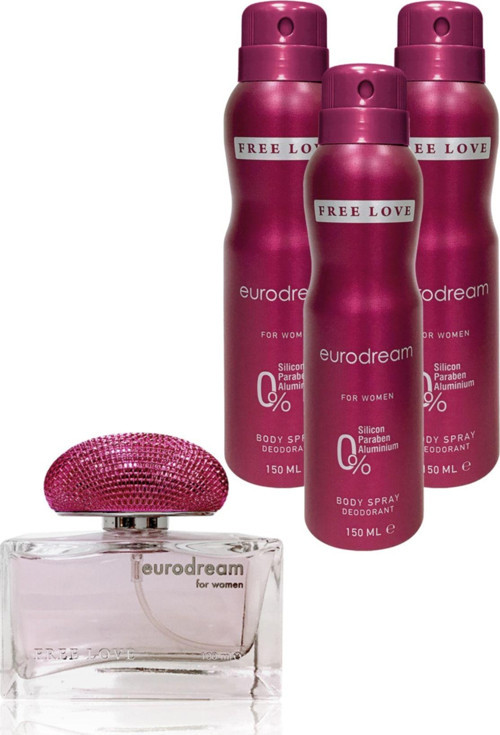 Eurodream Edp Kadın Parfüm 100 ml Ve Deodorant 150 ml 3 Adet