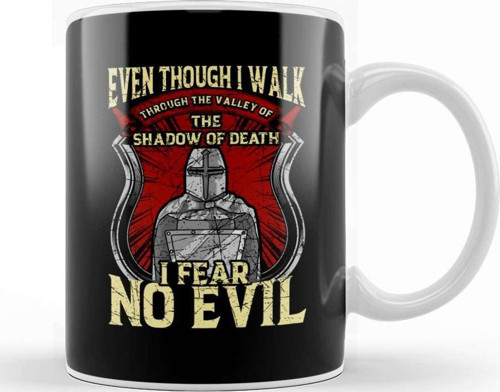 Christian Templar Knight I Fear No Evil Kupa Bardak Porselen