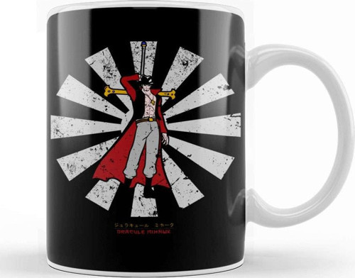 Dracule Mihawk Retro Japanese One Piece Kupa Bardak Porselen
