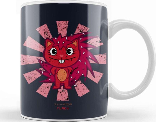Flaky Retro Japanese Happy Tree Friends Kupa Bardak Porselen