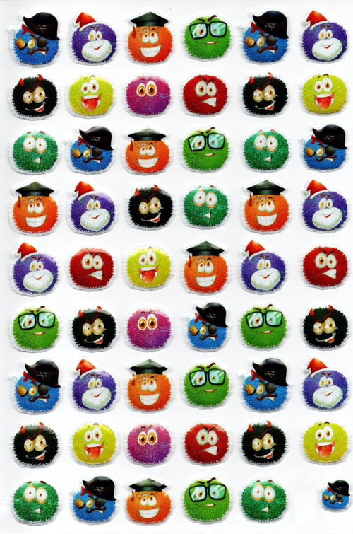Sticker Kabartmalı A4 boyutunda Stiker Defter, planlayıcı etiket (Lim100) - Sevimli Canavarlar