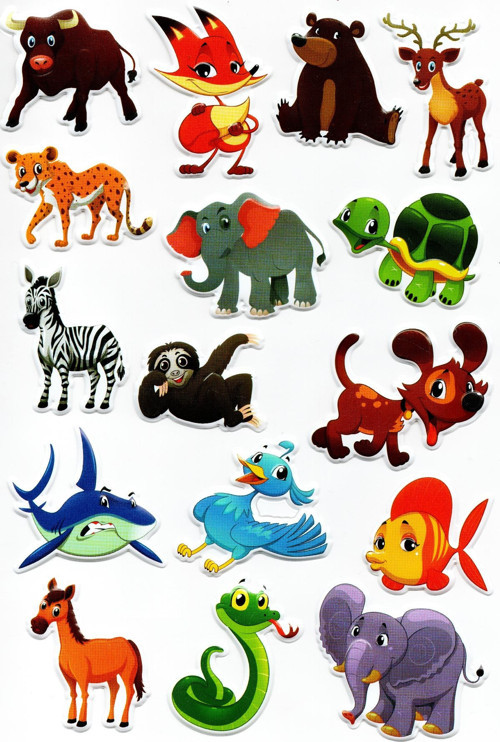 Sticker Kabartmalı A4 boyutunda Stiker Defter, planlayıcı etiket, -(Lim093) - Orman Hayvanları