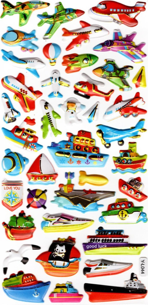 Sticker Kabartmalı Stiker Defter, Planlayıcı Etiket (yl-044) - 17X9 cm - Gemi Uçak