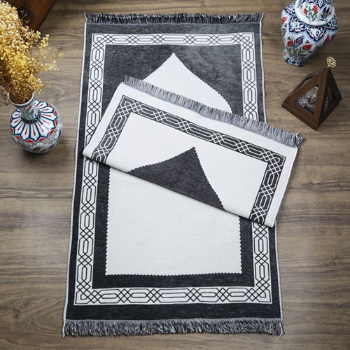 Hediyelik Çift Taraf Seccade Haki Krem 70 x 130 Cm - 450 Gr