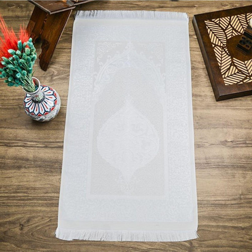 Hediyelik Ipek Nur Tafta Seccade Krem 68 x 110 Cm - 300 Gr