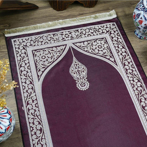 Hediyelik Rumi Desen Seccade - Mor 70 x 128 Cm - 364 Gr