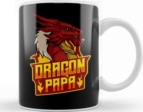 Awesome Dragon Papa Fearsome Dragon Fantasy Dad Kupa Bardak Porselen